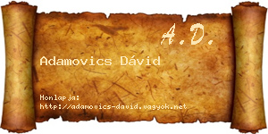 Adamovics Dávid névjegykártya